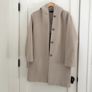 Uniqlo wool blend coat with hood in natural (beige/tan) - size S